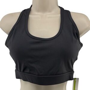 Nicole Miller NM Sport Women's Cut-Out Racerback Activewear Gray Sports Bra